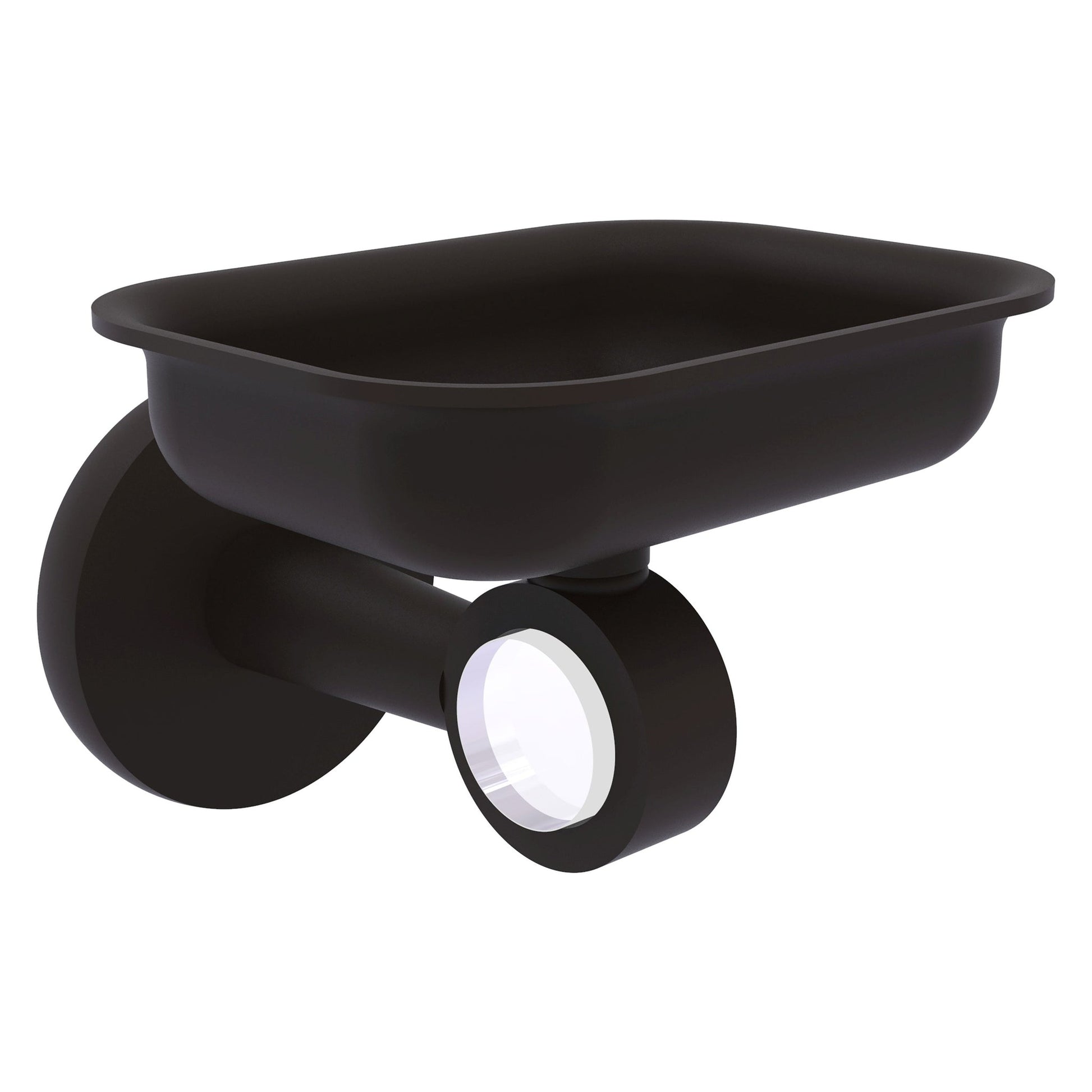 Allied Brass Clearview 4.4" x 3.6" Oil Rubbed Bronze Solid Brass Wall-Mounted Soap Dish Holder