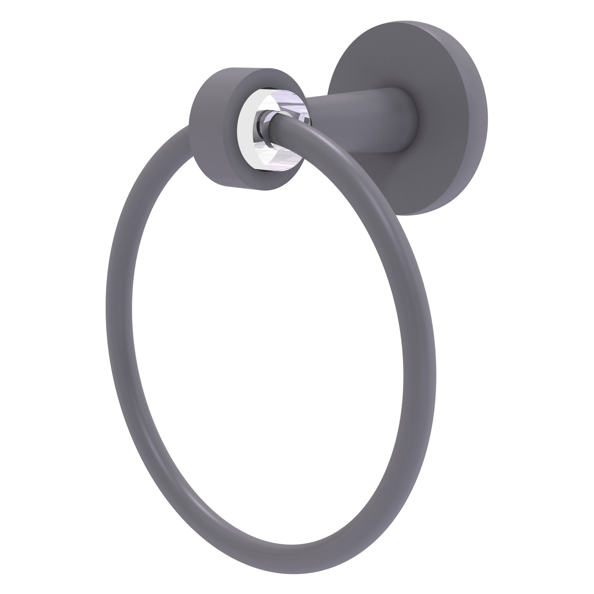 Allied Brass Clearview 6" x 3.84" Matte Gray Solid Brass Towel Ring