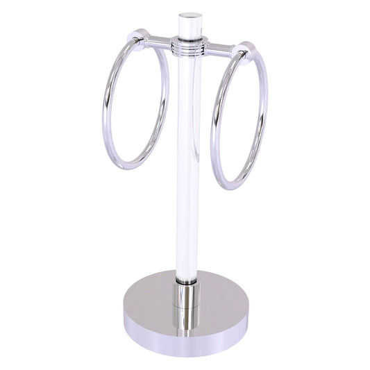Allied Brass Clearview 6" x 6" Polished Chrome Solid Brass Vanity Top Guest Towel Ring With Dotted Accents