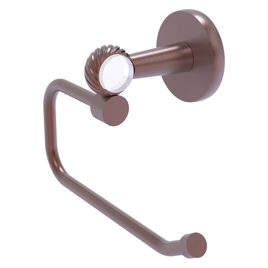 Allied Brass Clearview 7.74" x 3.84" Antique Copper Solid Brass Euro Style Toilet Tissue Holder With Twisted Accents