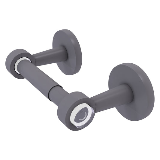 Allied Brass Clearview 8.1" x 3.8" Matte Gray Solid Brass Two-Post Toilet Tissue Holder