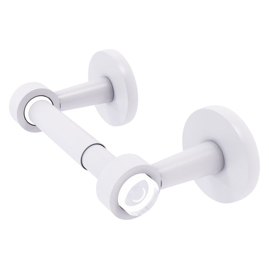 Allied Brass Clearview 8.1" x 3.8" Matte White Solid Brass Two-Post Toilet Tissue Holder