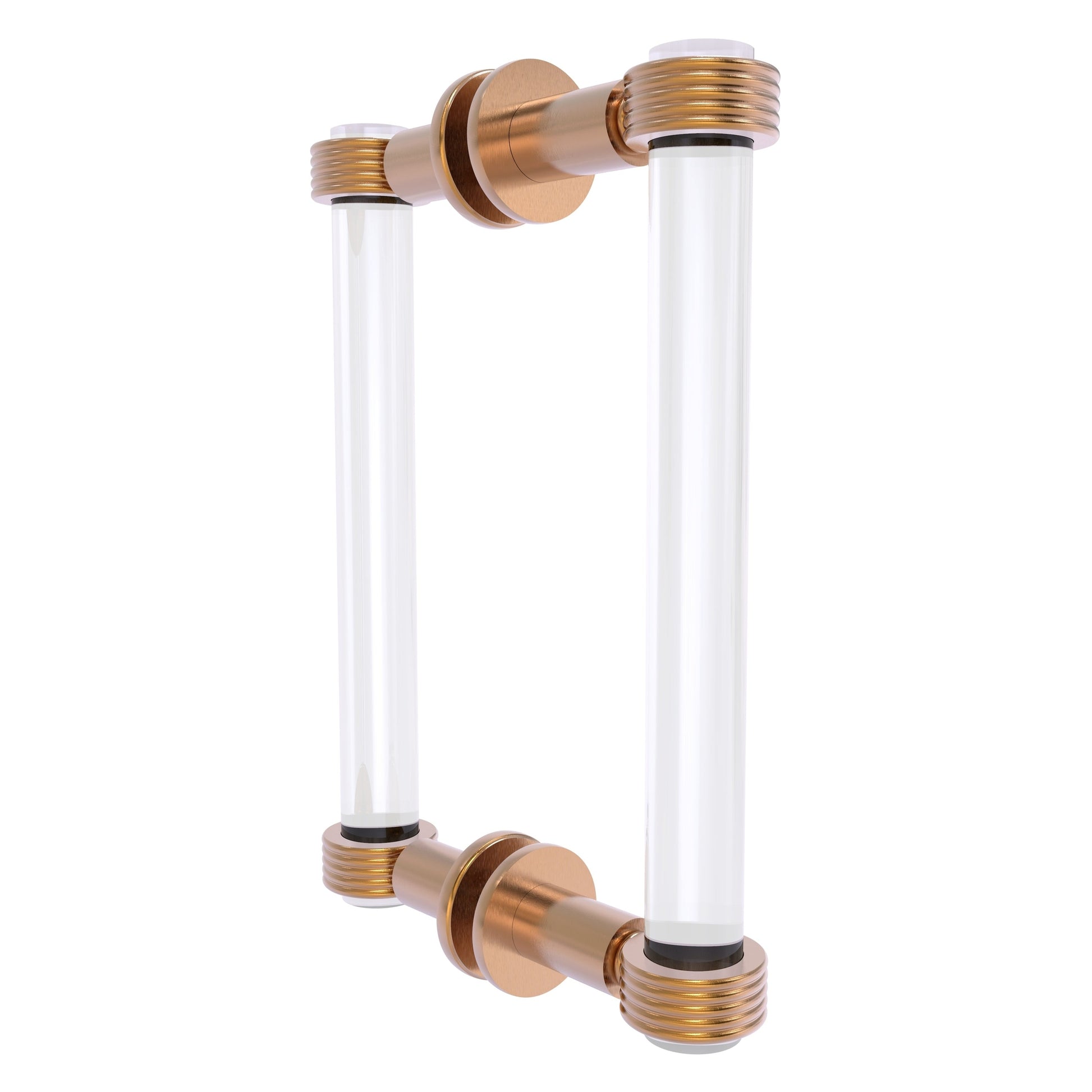 Allied Brass Clearview 9" x 1.7" Brushed Bronze Solid Brass Back-to-Back Shower Door Pull With Grooved Accents