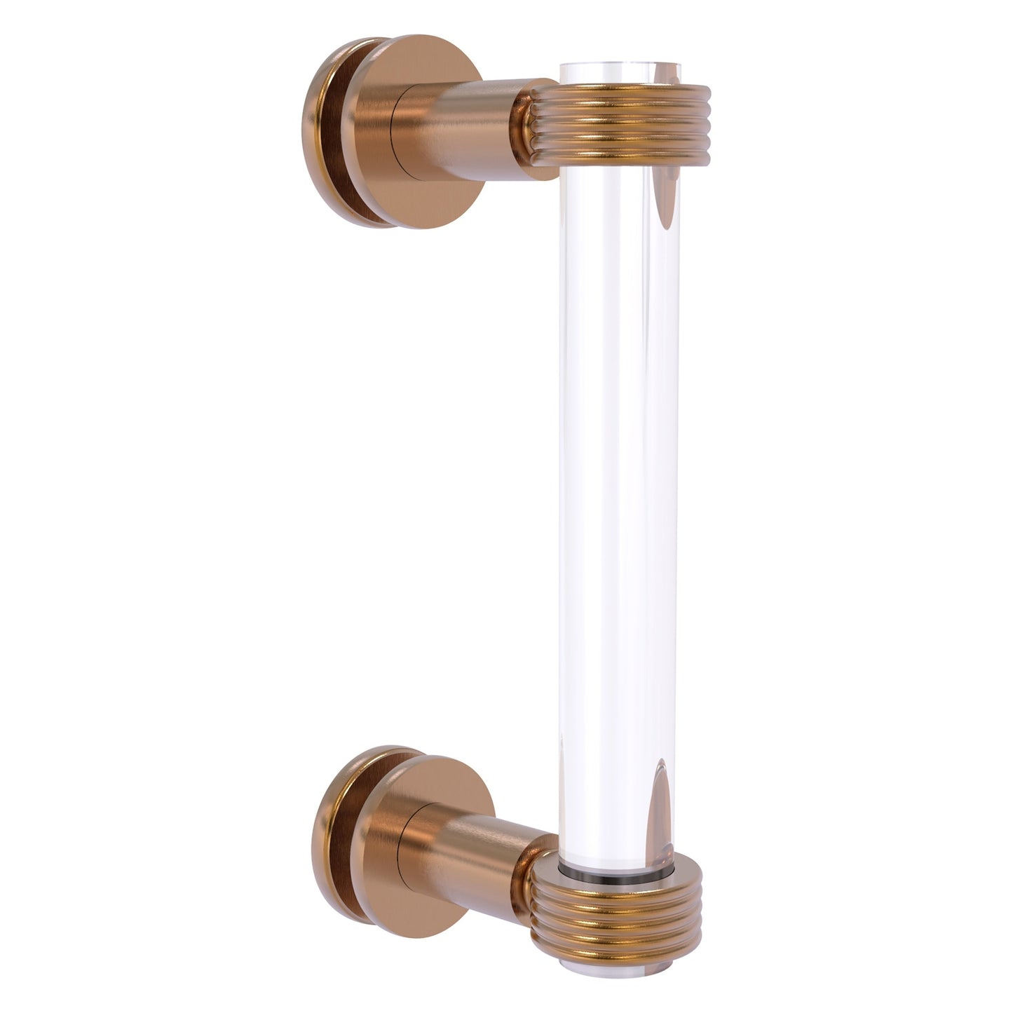 Allied Brass Clearview 9" x 1.7" Brushed Bronze Solid Brass Single Side Shower Door Pull With Grooved Accents