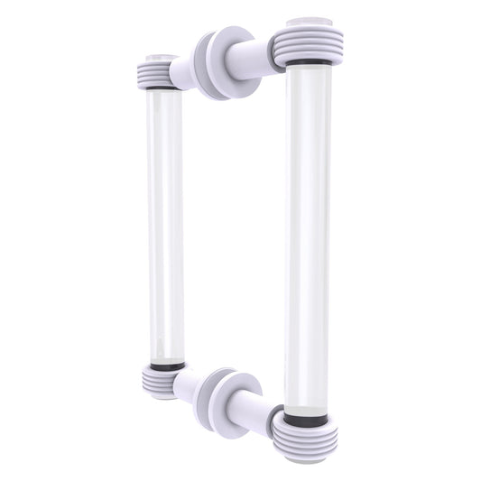 Allied Brass Clearview 9" x 1.7" Matte White Solid Brass Back-to-Back Shower Door Pull With Grooved Accents