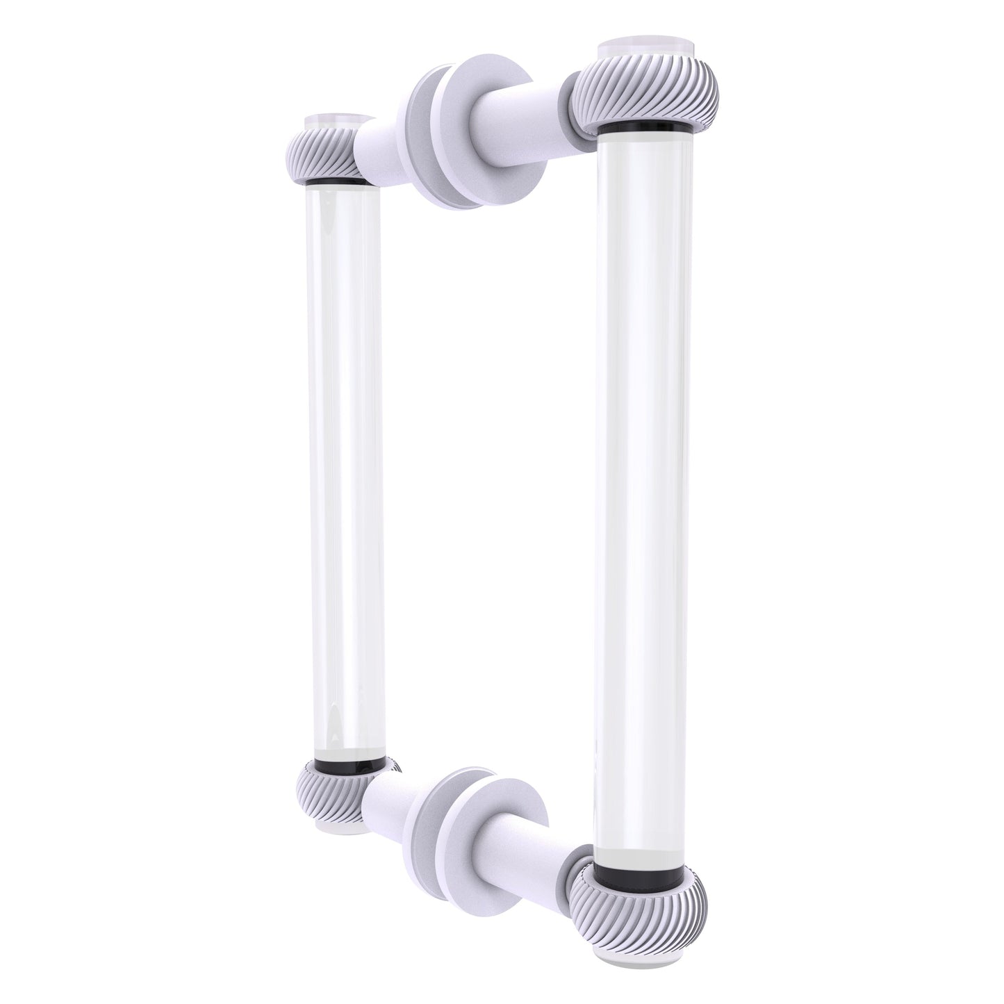 Allied Brass Clearview 9" x 1.7" Matte White Solid Brass Back-to-Back Shower Door Pull With Twisted Accents