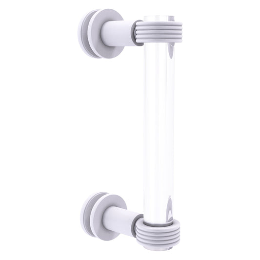 Allied Brass Clearview 9" x 1.7" Matte White Solid Brass Single Side Shower Door Pull With Grooved Accents