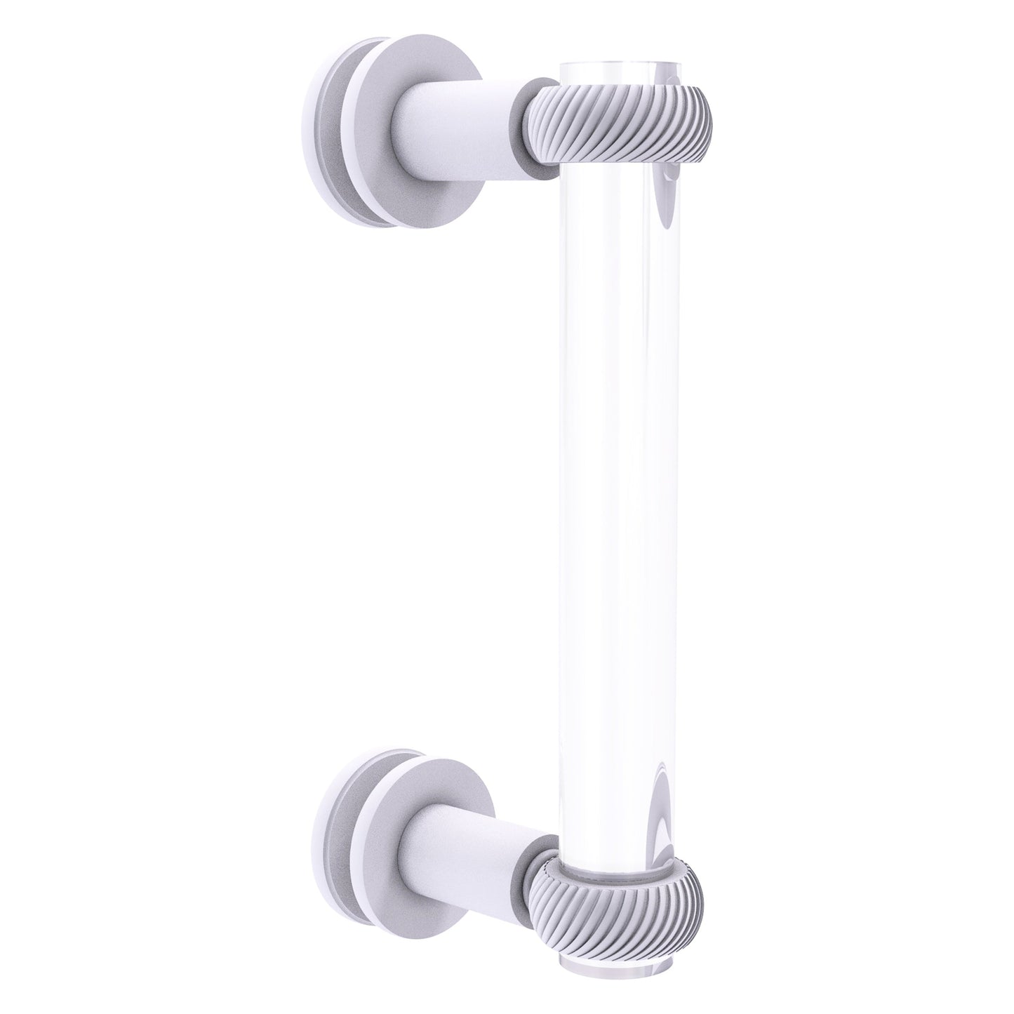 Allied Brass Clearview 9" x 1.7" Matte White Solid Brass Single Side Shower Door Pull With Twisted Accents
