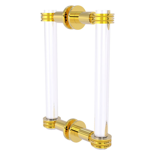 Allied Brass Clearview 9" x 1.7" Polished Brass Solid Brass Back-to-Back Shower Door Pull With Dotted Accents