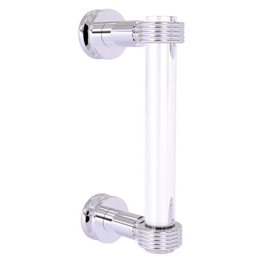 Allied Brass Clearview 9" x 1.7" Polished Chrome Solid Brass Single Side Shower Door Pull With Grooved Accents