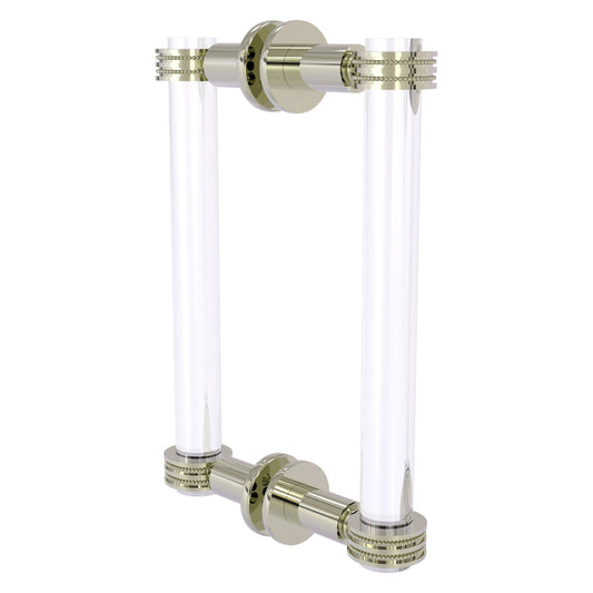 Allied Brass Clearview 9" x 1.7" Polished Nickel Solid Brass Back-to-Back Shower Door Pull With Dotted Accents