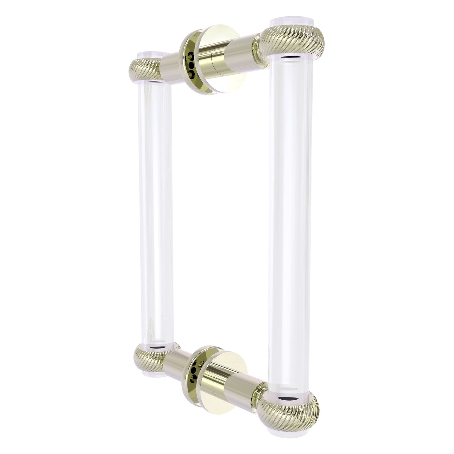 Allied Brass Clearview 9" x 1.7" Polished Nickel Solid Brass Back-to-Back Shower Door Pull With Twisted Accents