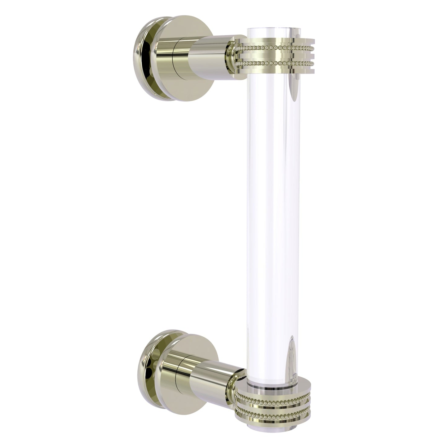 Allied Brass Clearview 9" x 1.7" Polished Nickel Solid Brass Single Side Shower Door Pull With Dotted Accents