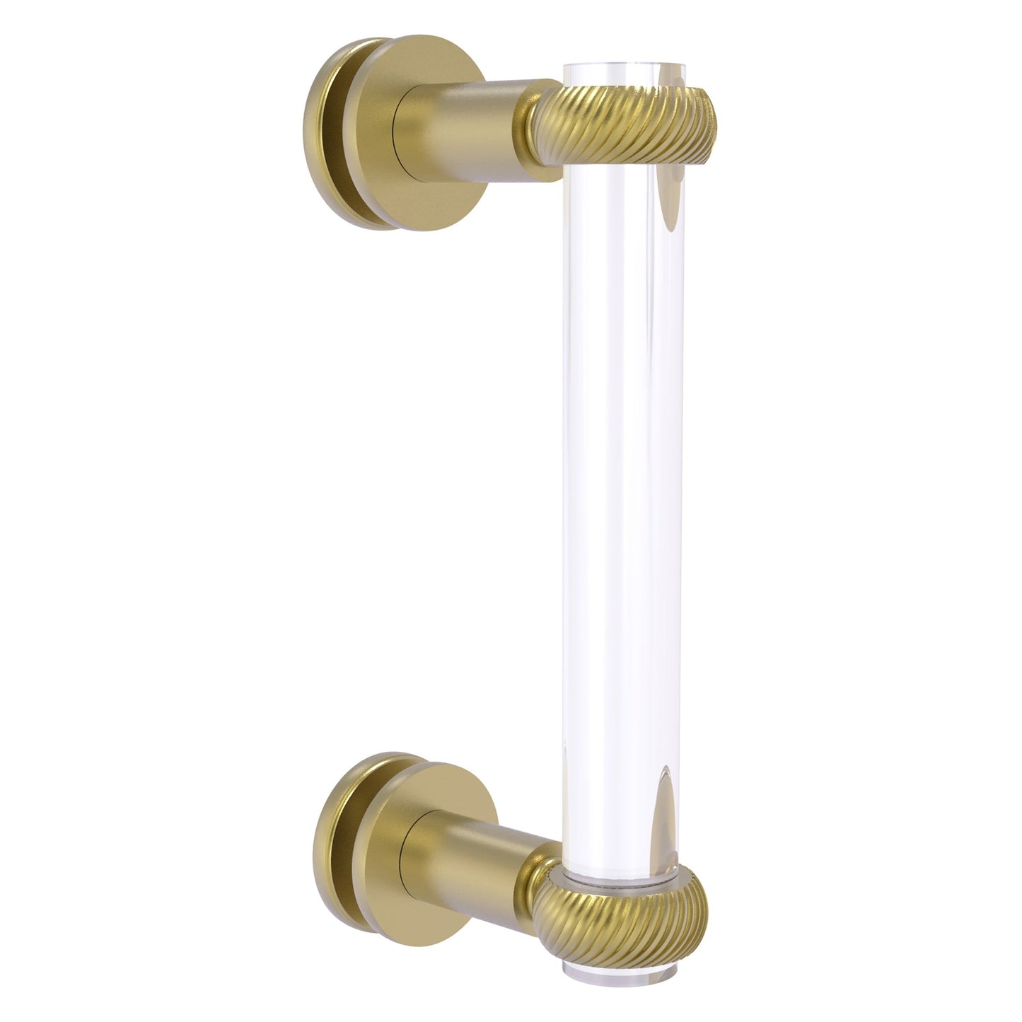 Allied Brass Clearview 9" x 1.7" Satin Brass Solid Brass Single Side Shower Door Pull With Twisted Accents
