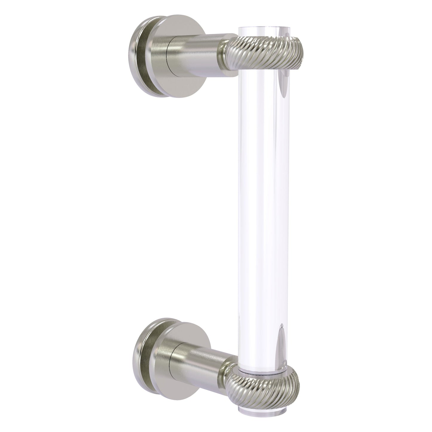 Allied Brass Clearview 9" x 1.7" Satin Nickel Solid Brass Single Side Shower Door Pull With Twisted Accents