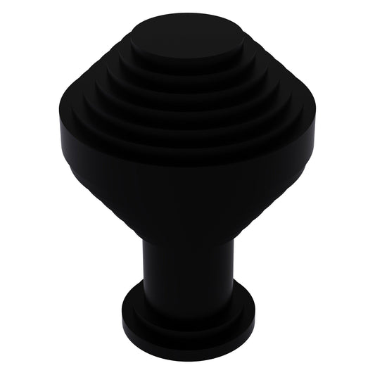 Allied Brass D-1 1" x 1" Matte Black Solid Brass Cabinet Knob