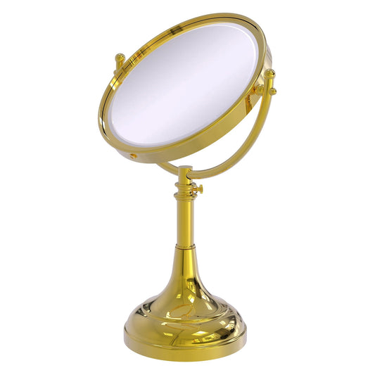 Allied Brass DM-1/2X 8" x 8" Polished Brass Solid Brass Vanity Top Make-Up Mirror 2X Magnification