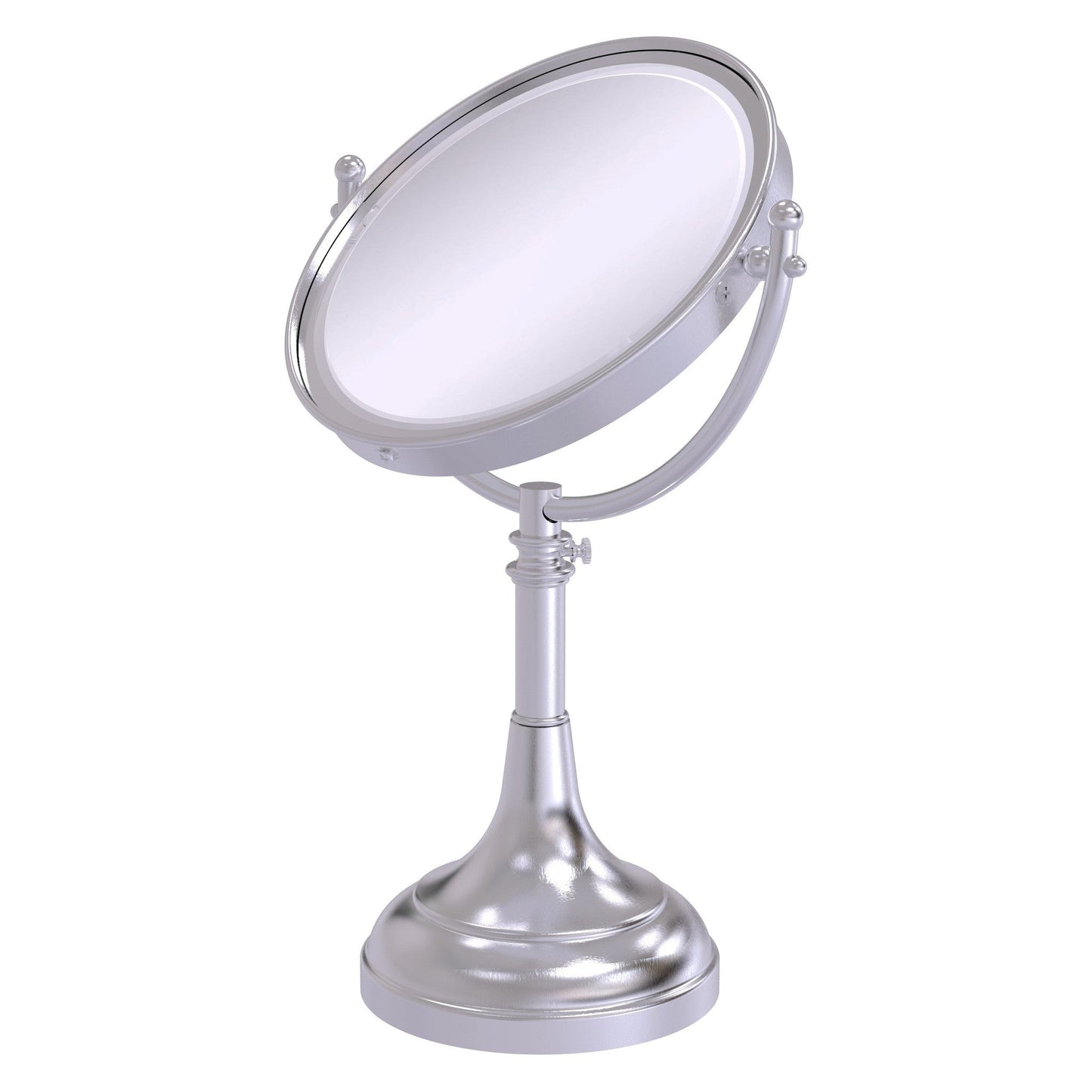 Allied Brass DM-1/2X 8" x 8" Satin Chrome Solid Brass Vanity Top Make-Up Mirror 2X Magnification