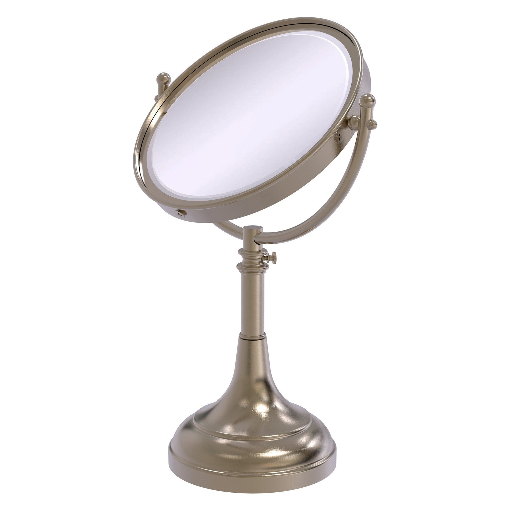 Allied Brass DM-1/3X 8" x 8" Antique Pewter Solid Brass Vanity Top Make-Up Mirror 3X Magnification