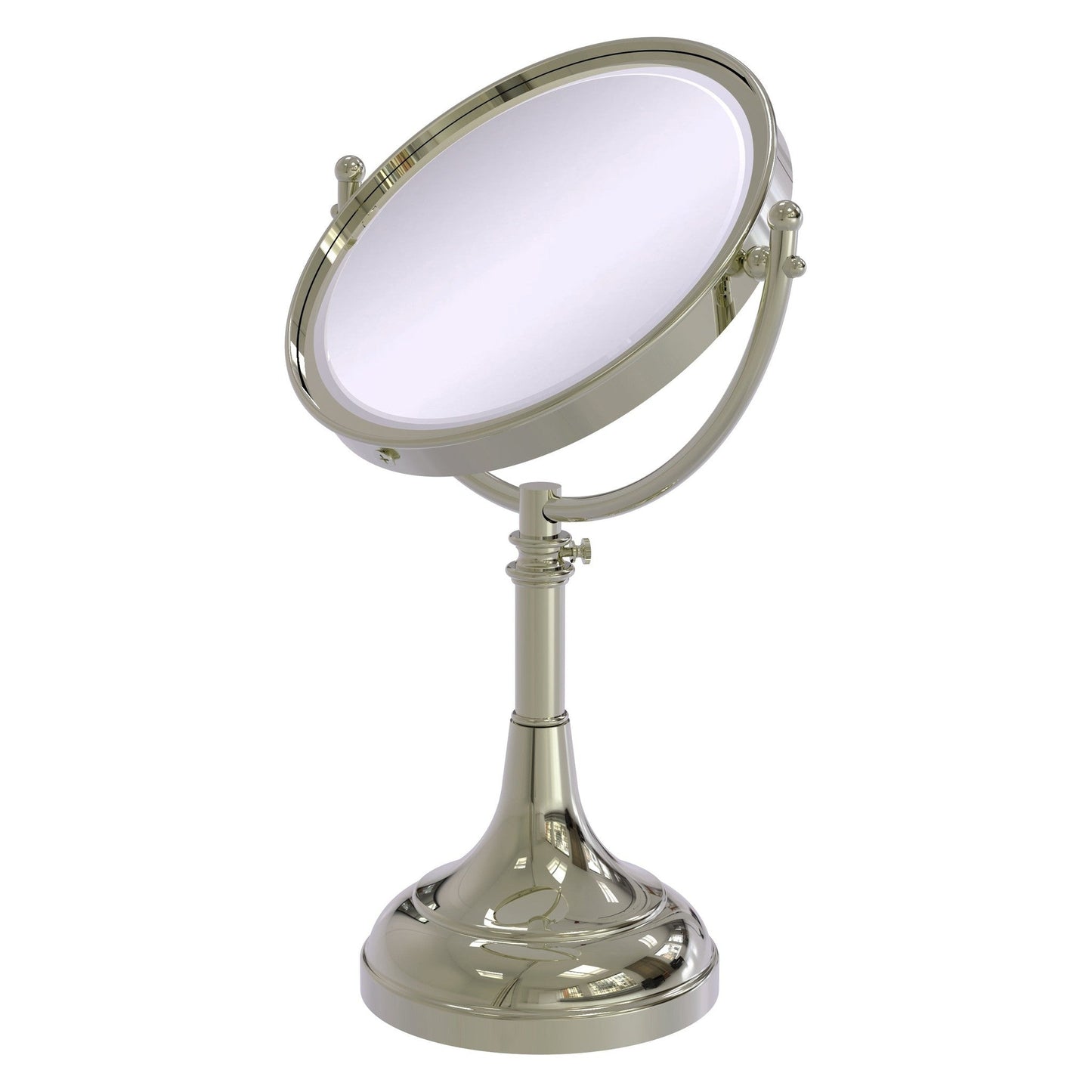 Allied Brass DM-1/3X 8" x 8" Polished Nickel Solid Brass Vanity Top Make-Up Mirror 3X Magnification