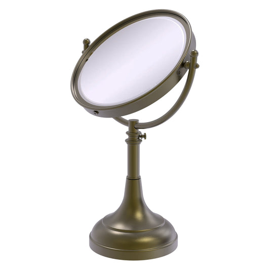 Allied Brass DM-1/4X 8" x 8" Antique Brass Solid Brass Vanity Top Make-Up Mirror 4X Magnification