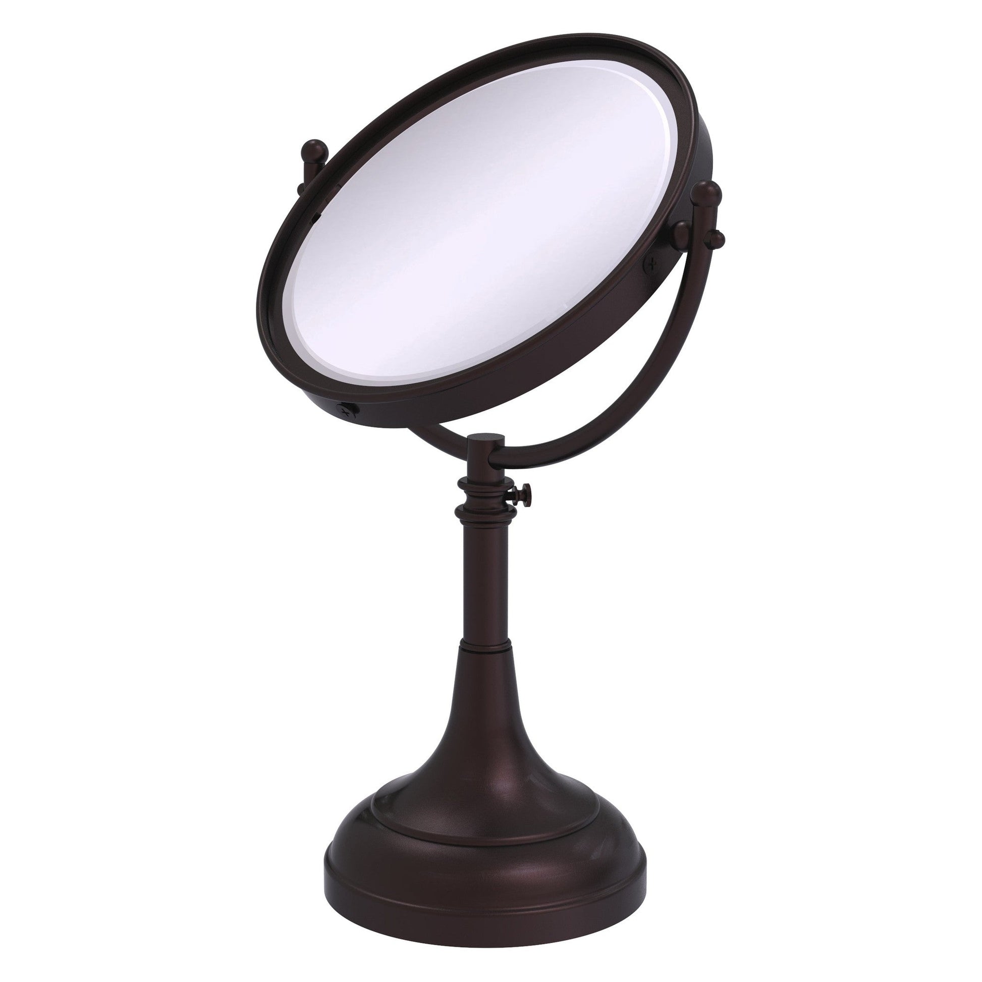 Allied Brass DM-1/5X 8" x 8" Antique Bronze Solid Brass Vanity Top Make-Up Mirror 5X Magnification