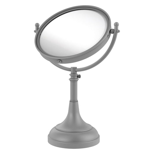 Allied Brass DM-1/5X 8" x 8" Matte Gray Solid Brass Vanity Top Make-Up Mirror 5X Magnification