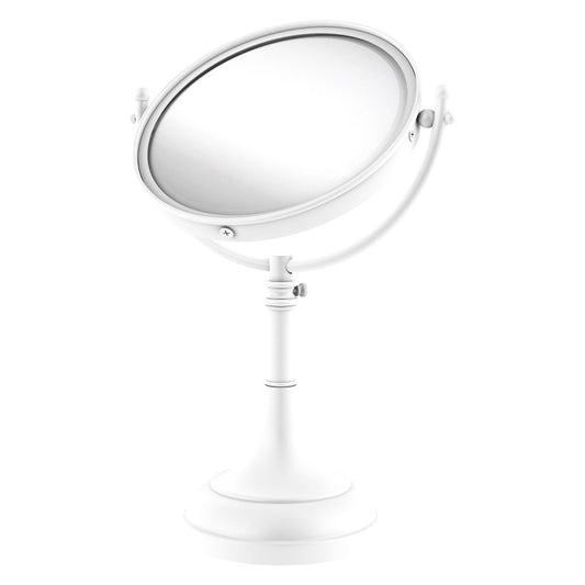 Allied Brass DM-1/5X 8" x 8" Matte White Solid Brass Vanity Top Make-Up Mirror 5X Magnification