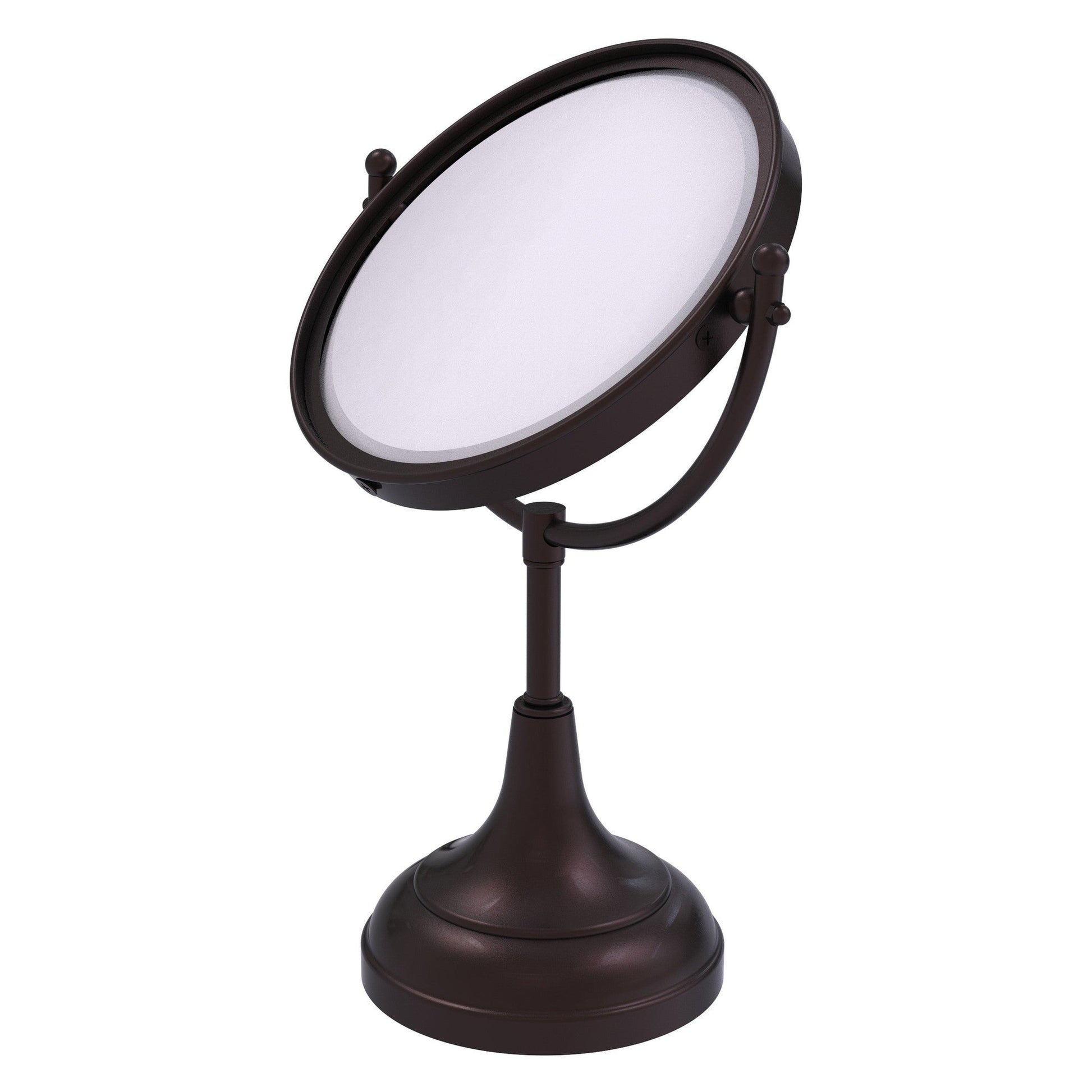 Allied Brass DM-2/3X 8" x 8" Antique Bronze Solid Brass Vanity Top Make-Up Mirror 3X Magnification
