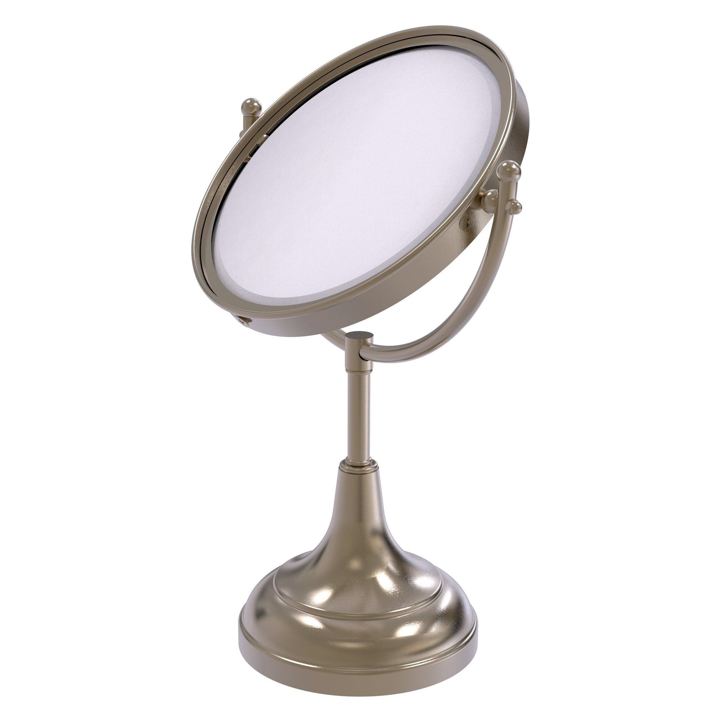 Allied Brass DM-2/3X 8" x 8" Antique Pewter Solid Brass Vanity Top Make-Up Mirror 3X Magnification