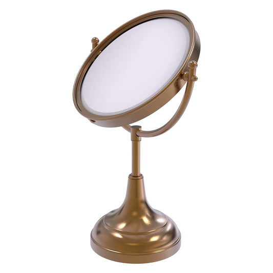 Allied Brass DM-2/4X 8" x 8" Brushed Bronze Solid Brass Vanity Top Make-Up Mirror 4X Magnification
