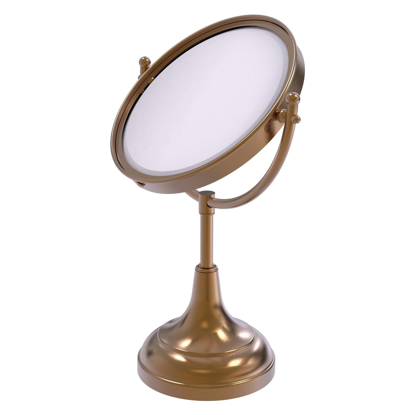 Allied Brass DM-2/5X 8" x 8" Brushed Bronze Solid Brass Vanity Top Make-Up Mirror 5X Magnification
