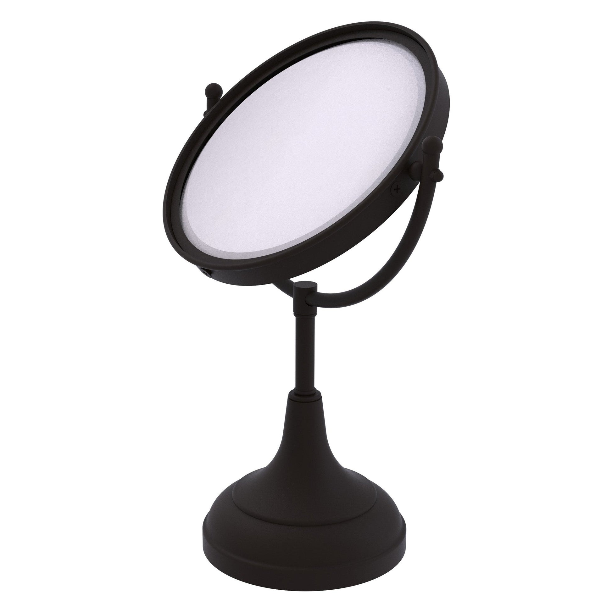 Allied Brass DM-2/5X 8" x 8" Oil Rubbed Bronze Solid Brass Vanity Top Make-Up Mirror 5X Magnification