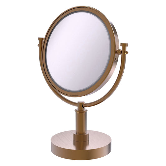 Allied Brass DM-4/3X 8" x 8" Brushed Bronze Solid Brass Vanity Top Make-Up Mirror 3X Magnification