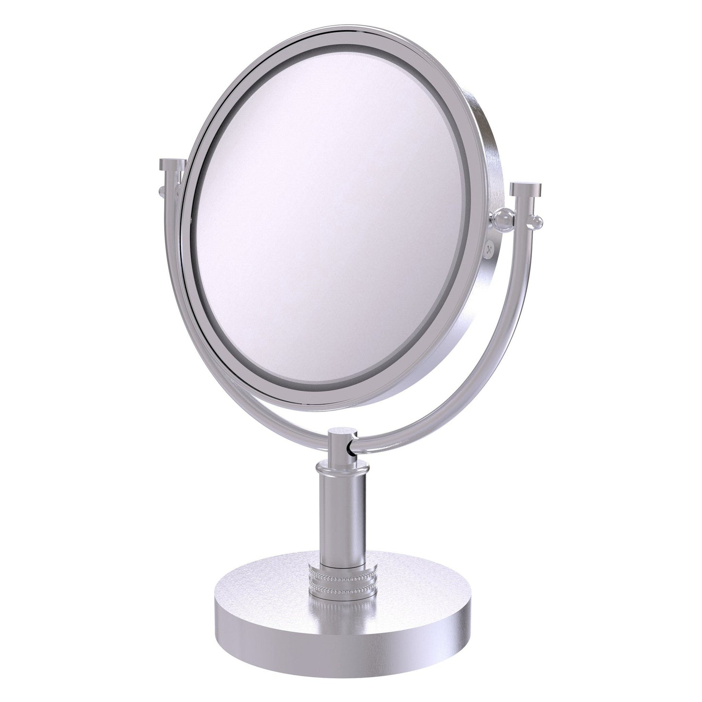 Allied Brass DM-4D/2X 8" x 8" Satin Chrome Solid Brass Vanity Top Make-Up Mirror 2X Magnification