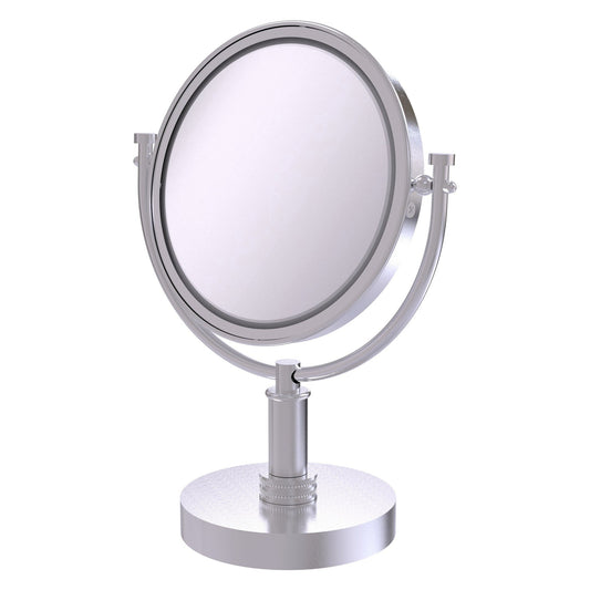 Allied Brass DM-4D/3X 8" x 8" Satin Chrome Solid Brass Vanity Top Make-Up Mirror 3X Magnification