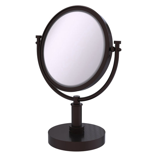 Allied Brass DM-4D/4X 8" x 8" Antique Bronze Solid Brass Vanity Top Make-Up Mirror 4X Magnification