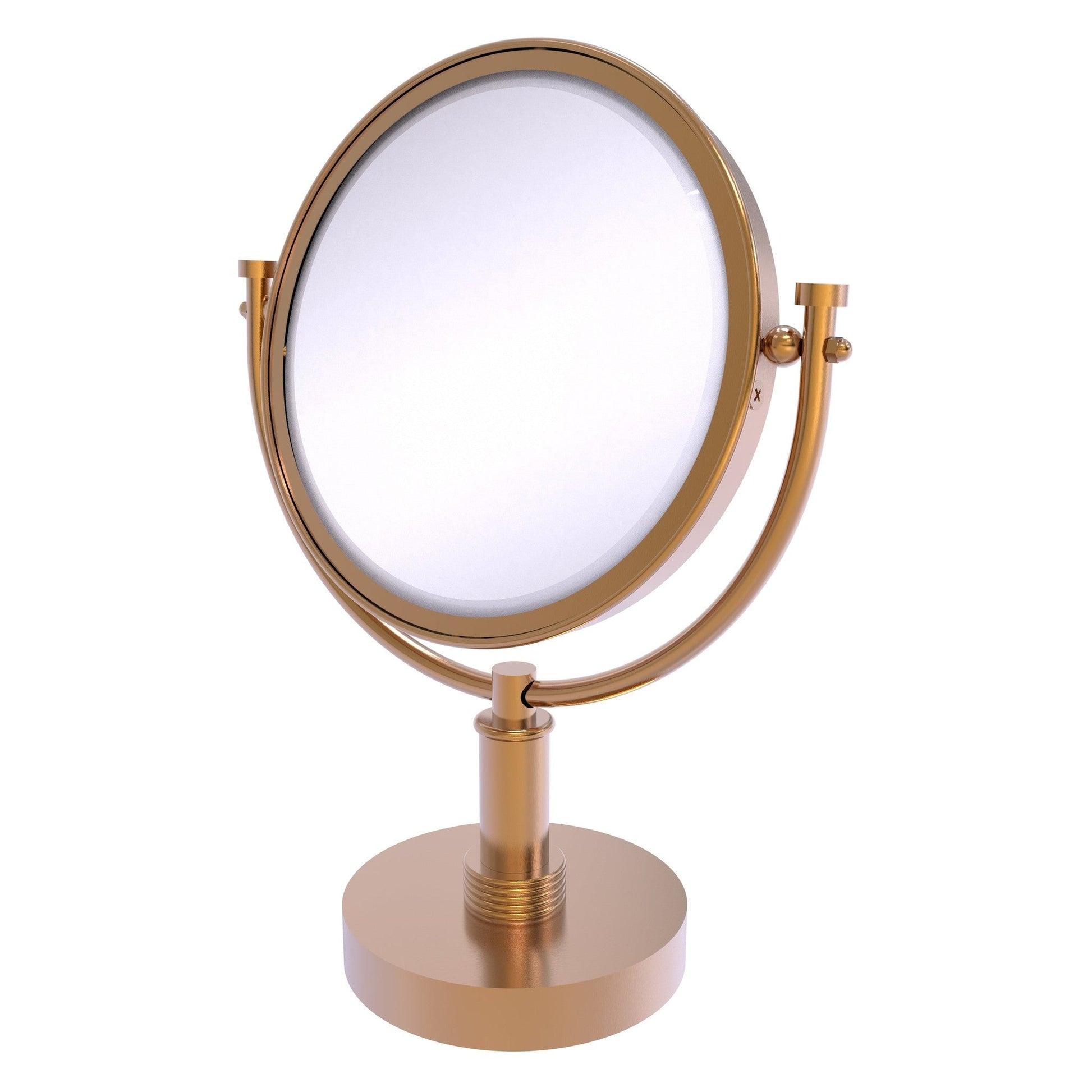 Allied Brass DM-4G/2X 8" x 8" Brushed Bronze Solid Brass Vanity Top Make-Up Mirror 2X Magnification