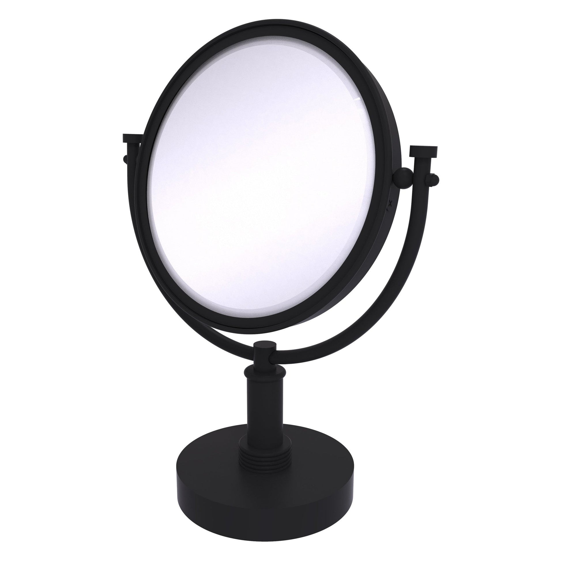 Allied Brass DM-4G/2X 8" x 8" Matte Black Solid Brass Vanity Top Make-Up Mirror 2X Magnification