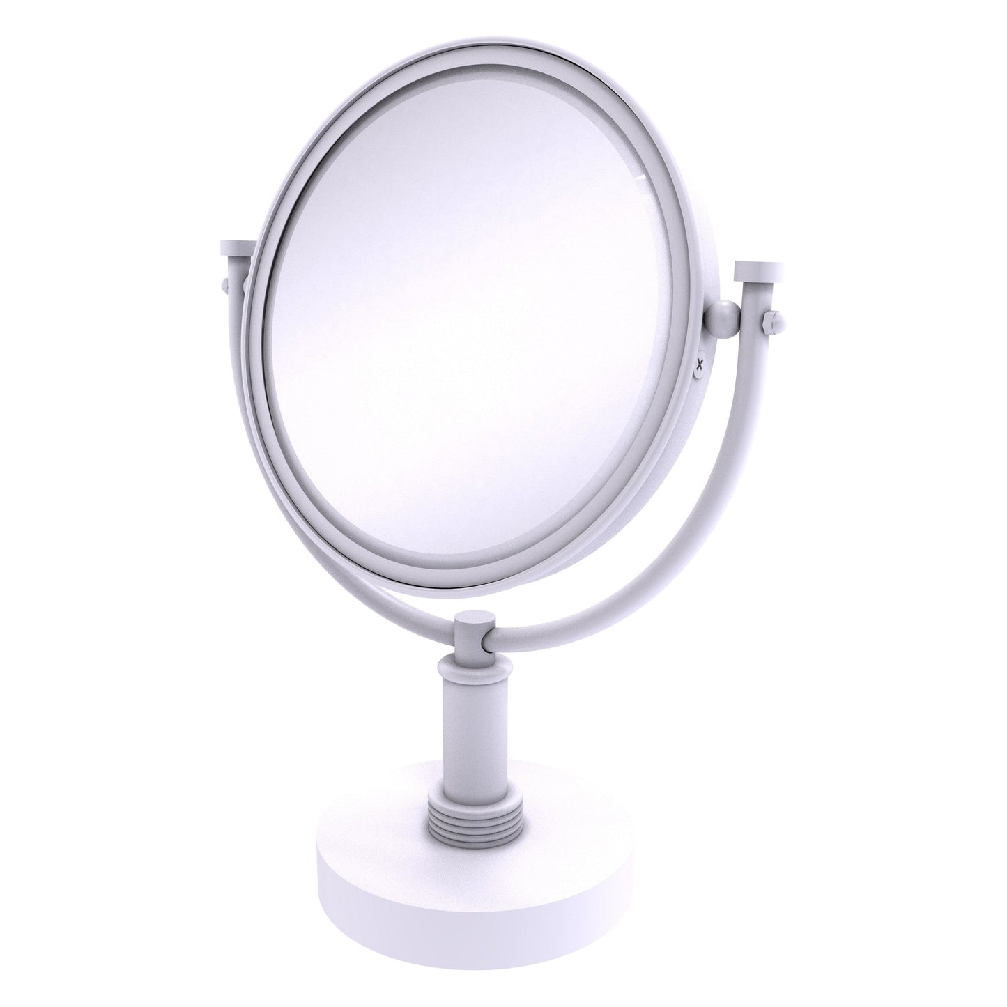 Allied Brass DM-4G/2X 8" x 8" Matte White Solid Brass Vanity Top Make-Up Mirror 2X Magnification