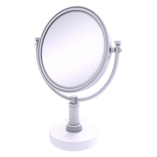Allied Brass DM-4G/2X 8" x 8" Matte White Solid Brass Vanity Top Make-Up Mirror 2X Magnification