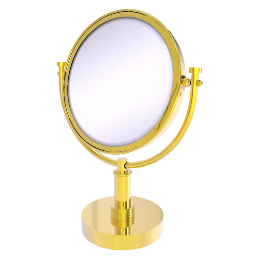 Allied Brass DM-4G/2X 8" x 8" Polished Brass Solid Brass Vanity Top Make-Up Mirror 2X Magnification