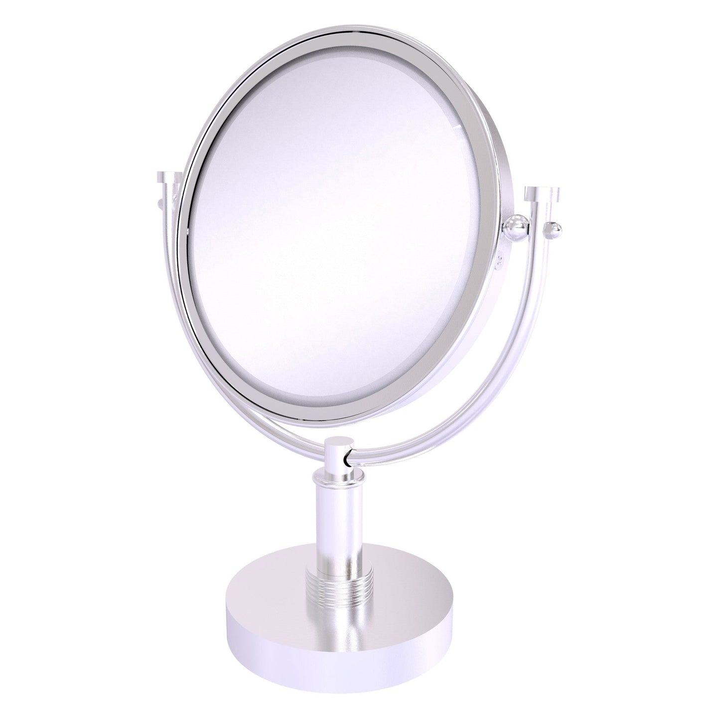 Allied Brass DM-4G/2X 8" x 8" Satin Chrome Solid Brass Vanity Top Make-Up Mirror 2X Magnification