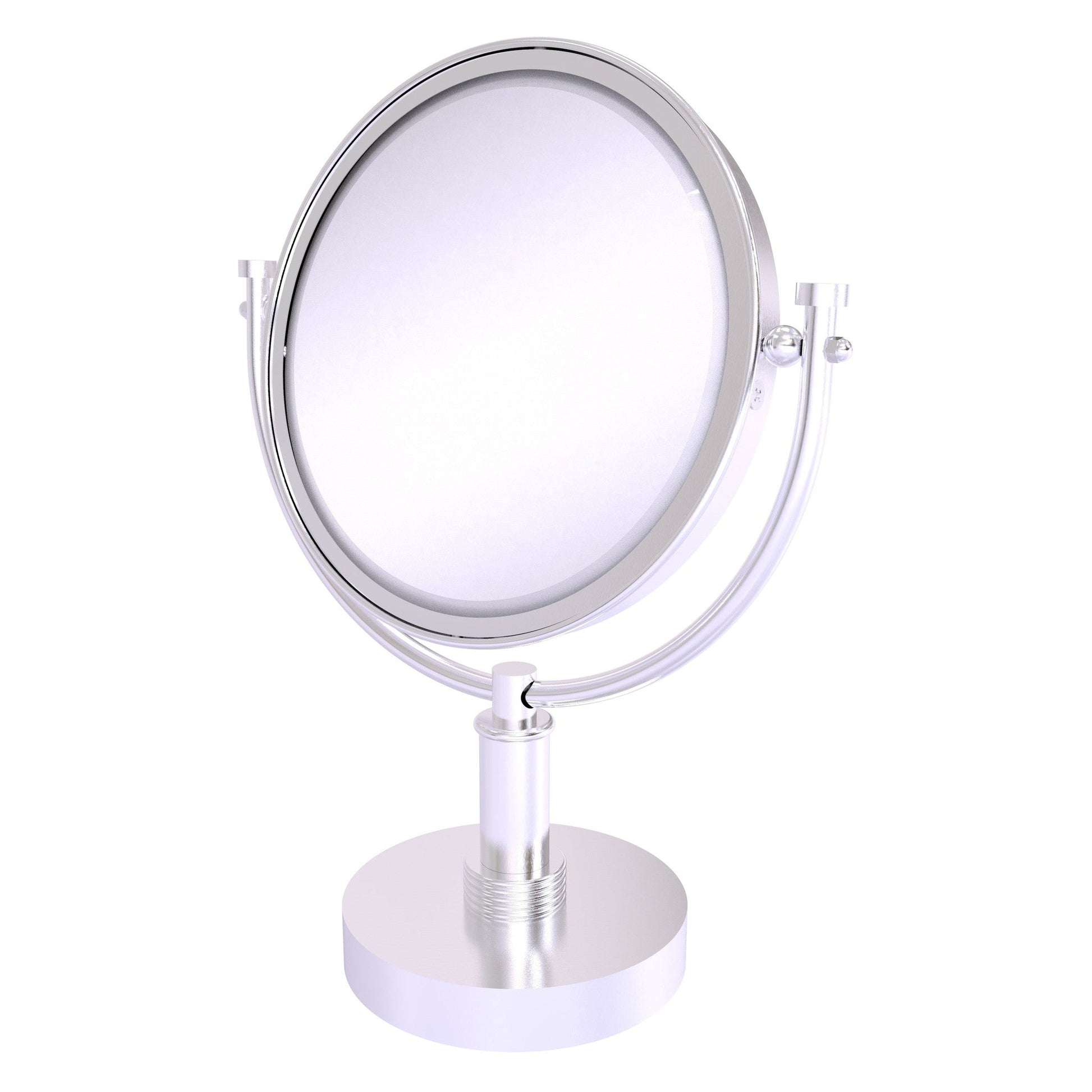 Allied Brass DM-4G/2X 8" x 8" Satin Chrome Solid Brass Vanity Top Make-Up Mirror 2X Magnification