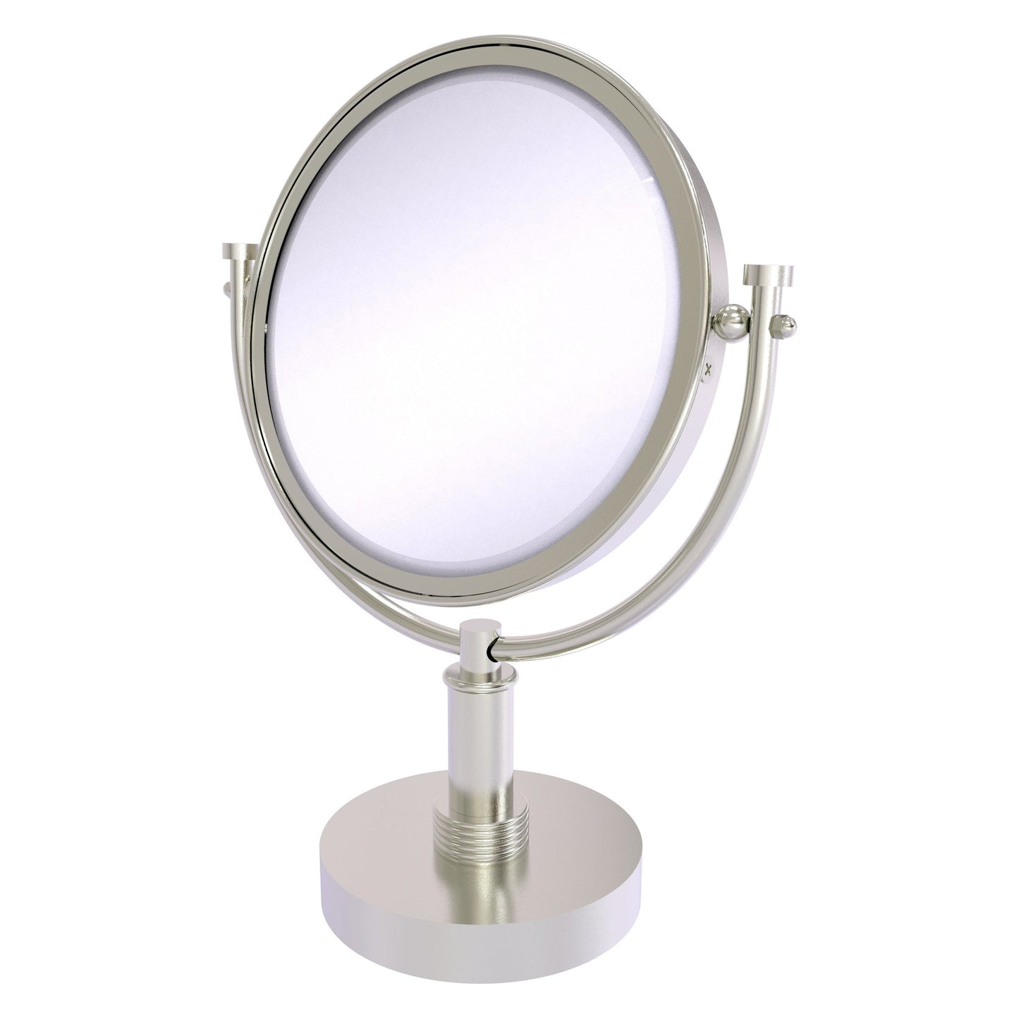Allied Brass DM-4G/2X 8" x 8" Satin Nickel Solid Brass Vanity Top Make-Up Mirror 2X Magnification