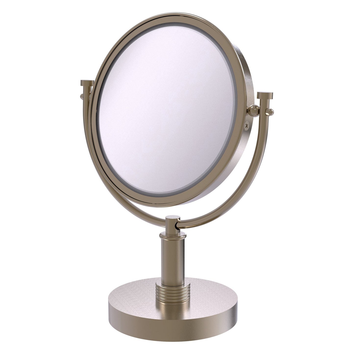 Allied Brass DM-4G/5X 8" x 8" Antique Pewter Solid Brass Vanity Top Make-Up Mirror 5X Magnification