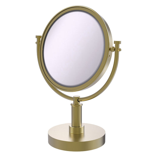Allied Brass DM-4G/5X 8" x 8" Satin Brass Solid Brass Vanity Top Make-Up Mirror 5X Magnification
