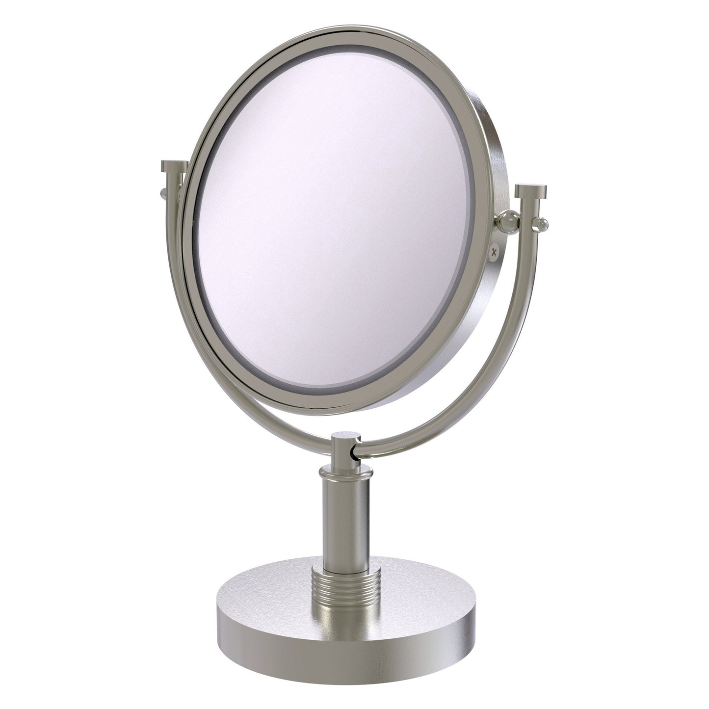 Allied Brass DM-4G/5X 8" x 8" Satin Nickel Solid Brass Vanity Top Make-Up Mirror 5X Magnification