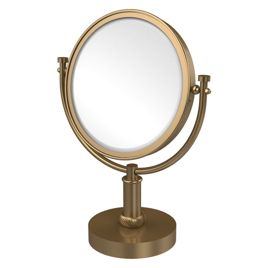Allied Brass DM-4T/3X 8" x 8" Brushed Bronze Solid Brass Vanity Top Make-Up Mirror 3X Magnification