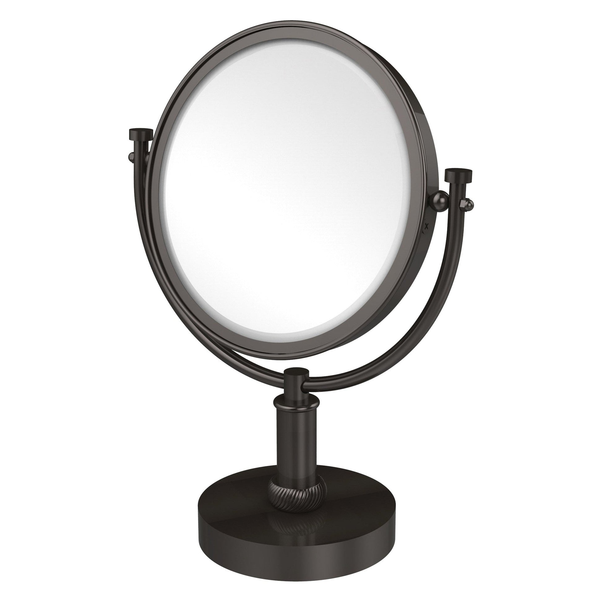 Allied Brass DM-4T/3X 8" x 8" Oil Rubbed Bronze Solid Brass Vanity Top Make-Up Mirror 3X Magnification